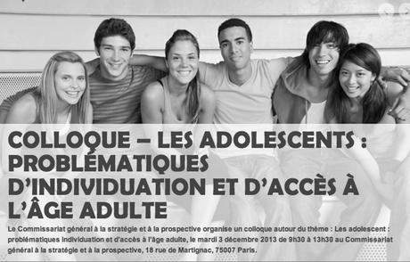 Colloque sur les adolescents le 3 décembre à Paris